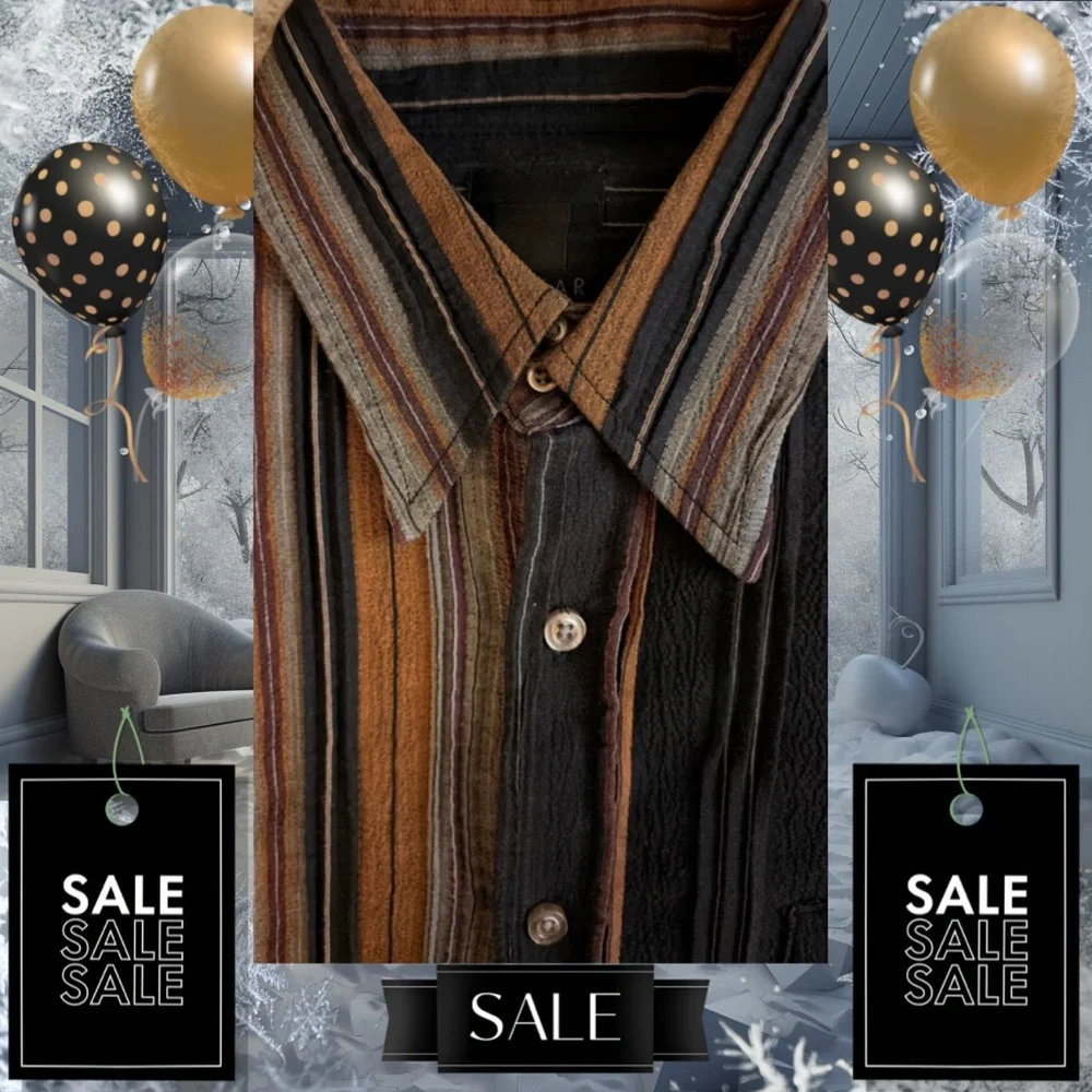 “RARE” - Men's SQ WEAR Long Sleeve #MelroseAve Stylish (fits like size Medium) - Picture 5 of 10